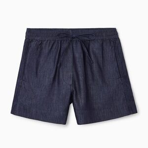 NWT COS Drawstring Denim Shorts Organic Cotton Resortwear Vacation Summer Sz 14